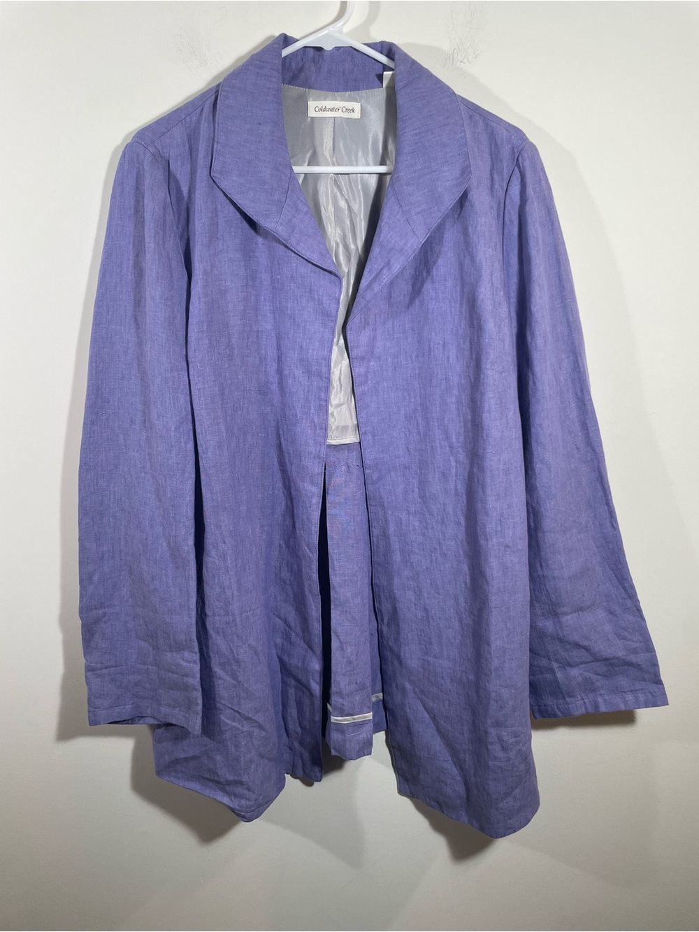 NWT Coldwater creek linen open front blazer jacket 14